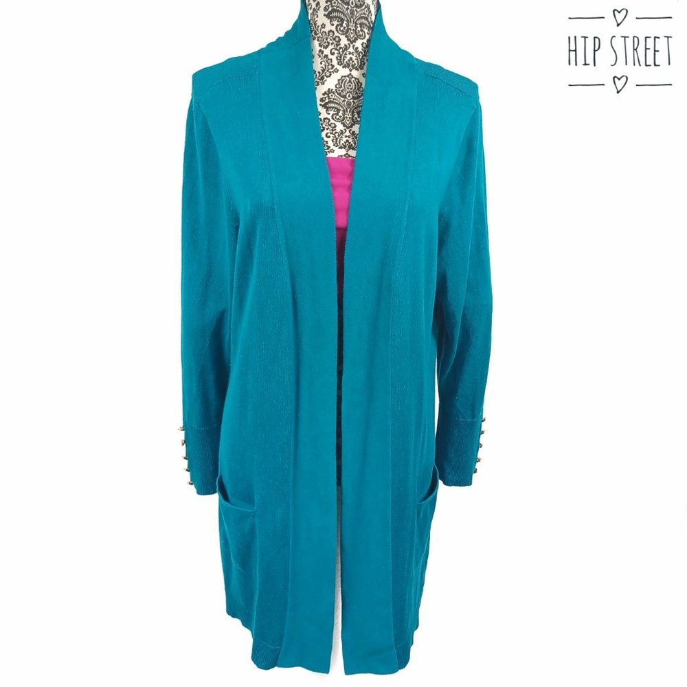 JM COLLECTION LS Fine Knit Long Duster Cardigan Sweater XL